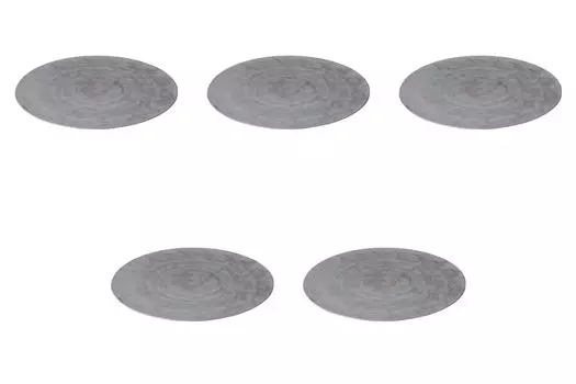 Set of 5 Smoked Silver 24cm Round Plates x Round Plate Setomonohonpo [24.4 1.3cm] (Large)