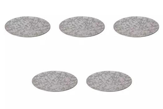 Set of 5 Smoked Silver Tataki 29cm Round Plates Round Plates Setomonohonpo [291.5cm] (Large)