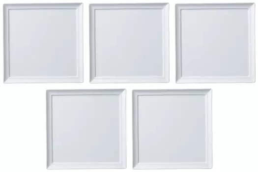 Set of 5 White Porcelain Hors 20cm Square x x Medium Setomonohonpo d oeuvre Plates, [20.7 20.7 1.3 cm] Western-style Plates,