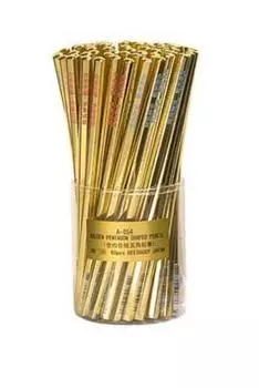 Set of 60 gold pentagonal pencils in 3 (assorted colors) золотой
