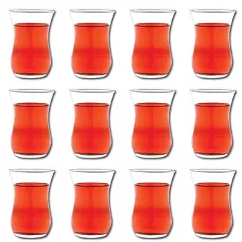 Set of 6 Authentic Turkish Tea Glasses, 4 oz Traditional Teacups, Elegant Transparent Tea Cups, Perfect for Turkish Tea, Morocca 200ml