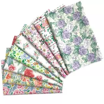 Set of 8 Floral Pattern Patchwork Cloth Cotton Fabric Printed Fabric Cut Cloth Cute Torn Lucky Bag for DIY Crafts Cloth Set 46X56cm 100%