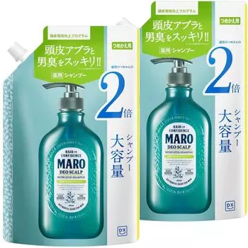 set of Mahichiro Deoscalp Medicated Shampoo Green Mint Scent Refill 800ml x 2 [Large capacity, 2]