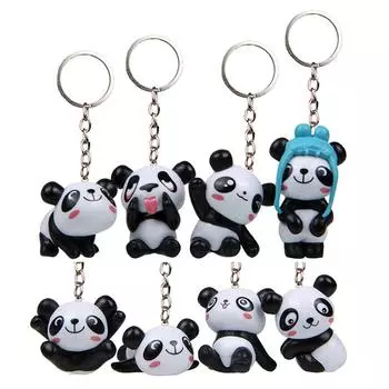 Set Panda Keychain With Creative Animal Shape For Collectors And Gifts Office