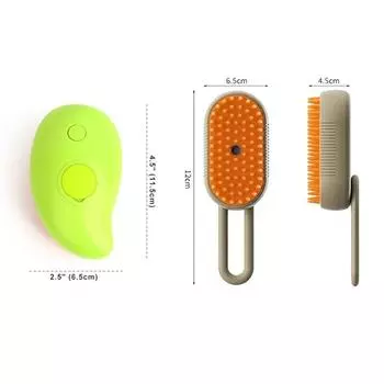 Set Pet Spray Massage Comb Steam Hair Brush Cat Hair Cleaner Cat Dog Hair Float Free Bath Cat Comb Anti Flying Hair Massage Wash
