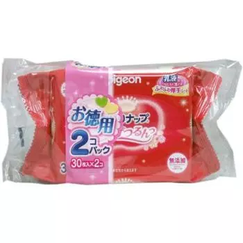 [Set product] Pigeon Butt Nap Rubbing Slun (lotion type) 30 pieces for going out x 2 packs [x 4 bags]