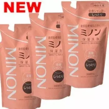 [Set sale] Daiichi Sankyo Healthcare Minon whole body shampoo, moist type, refill (380mL) x 3-piece set, refill