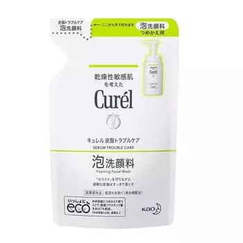 [Set sale] Kao Curel Sebum Trouble Care Foam Facial Cleanser Refill (130mL) x 3-piece set Refill Curel [Quasi-drug]