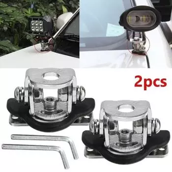 Set Stainless Steel Car Engine Hood Headlight Bracket Pillar Hood Mount Rotatable Bracket Headlight Holder Accessories