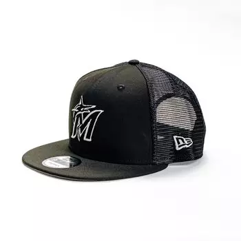 Сетчатая бейсболка Snapback 9FIFTY BLACK WHITE MLB Miami Marlins [New Era] &