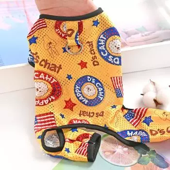 Сетчатая дышащая одежда для маленьких собак, летняя тонкая одежда на четыре лапы, защита от грязи, домашняя одежда XS