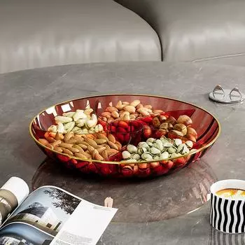 Сетчатая фруктовая тарелка для дома, гостиная, журнальный столик, тарелка для сухофруктов и закусок, десертная тарелка, фруктовая тарелка, легкая роскошь, высокий класс