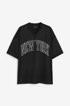 Сетчатая футболка оверсайз с принтом