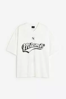 Сетчатая футболка оверсайз с принтом