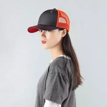 Сетчатая кепка дальнобойщика для мужчин и женщин в стиле ретро с сетчатой спинкой, регулируемая, дышащая чёрный/синий