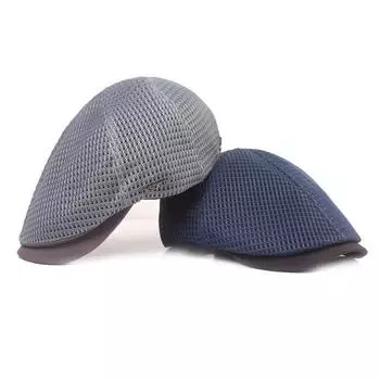 Сетчатая кепка для мужчин и женщин, дышащая шляпа с утиным язычком, весенне-летняя берет для путешествий, шляпа от солнца, литературная молодежная шляпа M56-58cm тёмно-синий