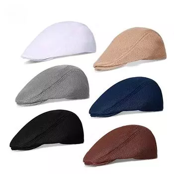 Сетчатая кепка мужская сетчатая кепка с язычком утка летняя дышащая солнцезащитная кепка кепка в английском стиле M56-58cm тёмно-синий