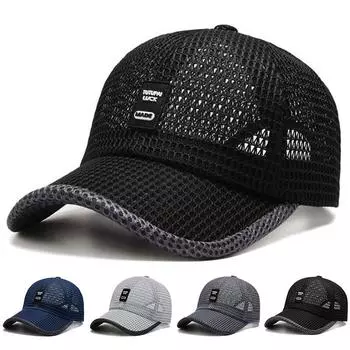 Сетчатая кепка с надписью «Украшение на этикетке» для мужчин и женщин, модная дышащая сетчатая бейсболка, кепка для походов, солнцезащитные кепки для пар темно-синий