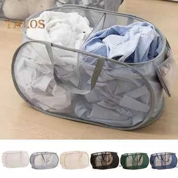 Сетчатая корзина для хранения, многофункциональный контейнер, многоразовая современная складная корзина для белья, настенный держатель для ванной комнаты, принадлежности для ванной комнаты серый