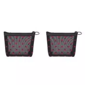 Сетчатая косметичка Прочная косметическая косметичка для женских путешествий (красный)