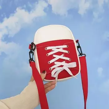 Сетчатая красная маленькая сумка женская корейская версия диагональная сумка для мобильного телефона милая холщовая сумка для девочек жёлтый