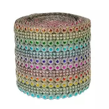 Сетчатая лента со стразами, пластиковый цветок, сверкающий рулон, отделка пояса свадебного платья