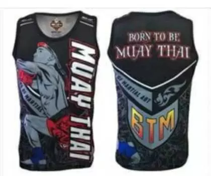 Сетчатая майка с принтом, Муай Тай, кикбоксинг, Таиланд, мужчины и женщины, футболка с сеткой в виде рыбы, без рукавов 5 S