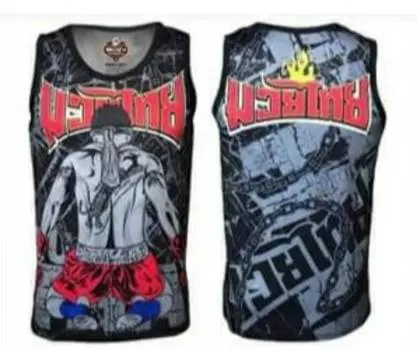 Сетчатая майка с принтом, Муай Тай, кикбоксинг, Таиланд, мужчины и женщины, футболка с сеткой в виде рыбы, без рукавов 4 M