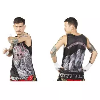 Сетчатая майка с принтом, Муай Тай, кикбоксинг, Таиланд, мужчины и женщины, футболка с рыбной сеткой, без рукавов 3 S