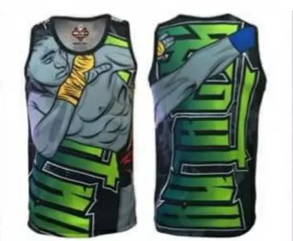 Сетчатая майка с принтом, Муай Тай, кикбоксинг, Таиланд, мужчины и женщины, футболка с сеткой в виде рыбы, без рукавов 9 S