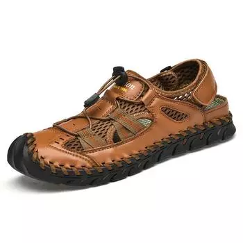 Сетчатая обувь 2025 года, весна-лето, новый тренд больших размеров, сетчатая обувь для активного отдыха, мужская дышащая повседневная обувь, молодежные сандалии с мягкой подошвой 38