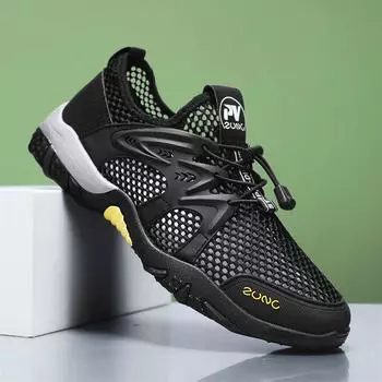 Сетчатая обувь, дышащие летающие мужские кроссовки, спортивная модная обувь 39-44 39 чёрный