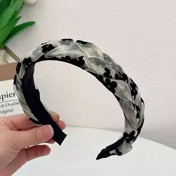Сетчатая плетеная повязка на голову, высококачественная цветочная повязка для волос, модные женские аксессуары для волос