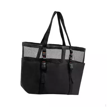 Сетчатая пляжная сумка, переносная сумка для хранения вещей, для походов на море, в спортзал, на улицу, на улицу