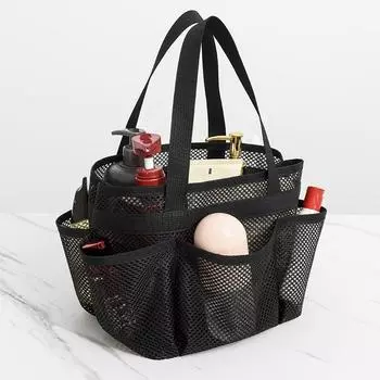 Сетчатая пляжная сумка с несколькими карманами для мужчин и женщин, портативная ручная дорожная косметичка для хранения, органайзер для фитнеса, ванны, сумка для туалетных принадлежностей