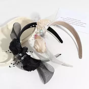 Сетчатая повязка на голову для женщин, повязка на голову с розой, повязка на голову для чаепития, свадебная повязка на голову, женская повязка на голову, повязка на голову для коктейля шампанского