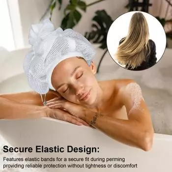 Сетчатая шапка с регулируемым шнурком, сетка для сушки вьющихся волос, впитывающая женская шляпа с длинными густыми волосами, быстросохнущая сетка для душа, сетка для сушки волос белый