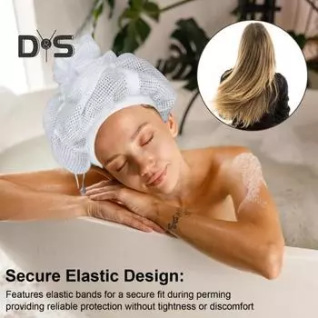 Сетчатая шапка с регулируемым шнурком, сетка для сушки вьющихся волос, впитывающая женская шляпа с длинными густыми волосами, быстросохнущая сетка для душа, сетка для сушки волос белый