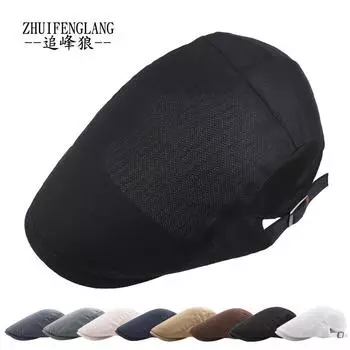 Сетчатая шляпа, летняя мужская однотонная кепка, женская берет, солнцезащитный козырек от солнца, дышащая тонкая классная шляпа Adjustable хаки