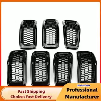 Сетчатая сотовая решетка переднего бампера для Jeep Cherokee 2014 2015 2016 2017 2018 гоночный автомобиль решетка крышка отделка