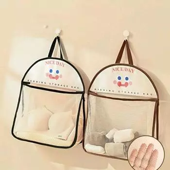 Сетчатая сумка большой емкости для хранения, многоразовая сетка для хранения овощей, нижнее белье, носки, кухонная подвесная сетчатая сумка чёрный