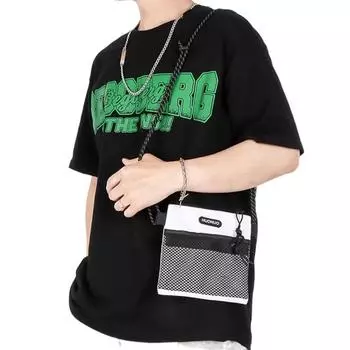 Сетчатая сумка через плечо с буквами Ins Style Simple Phone Bag Simple Oxford Small Message Bag Outdoor оранжевый