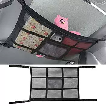 Сетчатая сумка для хранения на крыше автомобиля на молнии для кемпера, фургона, каравана 54 X 80 см чёрный