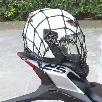 Сетчатая сумка для путешествий на мотоцикле, размер L (400400мм) С 6 крючками, сетчатые крючки с сумкой для хранения, черная сумка для багажа для мотоцикла 2024