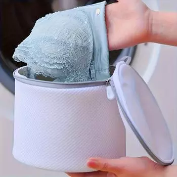 Сетчатая сумка для стирки нижнего белья, органайзер для одежды, практичная сетчатая сумка для стирки бюстгальтеров, сумка для белья на молнии белый