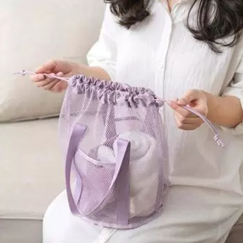 Сетчатая сумка для туалетных принадлежностей большой вместимости, органайзер для сухих предметов первой необходимости, портативная складная легкая дорожная сумка светло-фиолетовый