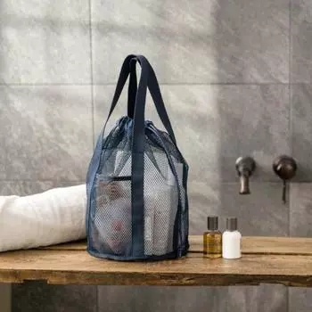 Сетчатая сумка для туалетных принадлежностей большой емкости для организации сухих предметов первой необходимости, складная, легкая, портативная конструкция светло-фиолетовый