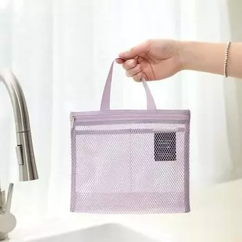 Сетчатая сумка для туалетных принадлежностей с портативной ручкой на молнии, быстросохнущая, сверхмощная, большая вместительная сумка-органайзер для душа, дорожная сумка-органайзер для макияжа армия зеленый