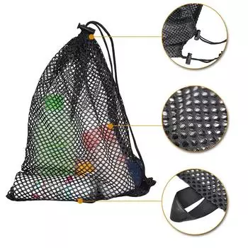 Сетчатая сумка на шнурке для улицы, сетчатая спортивная сумка для хранения, сетчатые сумки для пляжа, плавания, дайвинга, серфинга, всякой всячины, игрушек, косметики чёрный