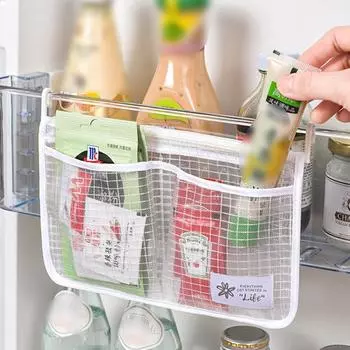 Сетчатая сумка с двойным отделением, классификация, подвесная сумка для холодильника, сумка для приправ военного назначения белый